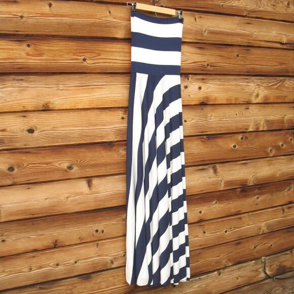 NWT  Striped Convertible Stretch Jersey Strapless Maxi Dress XS S M L One Size - Picture 4 of 11